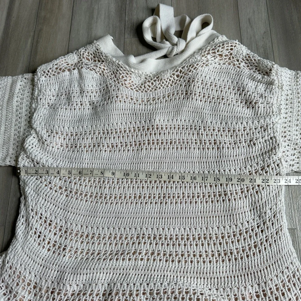Free People Sistine Dress Womens L Crochet Boho‎ Festival Western Ivory Tie Back - Picture 5 of 8